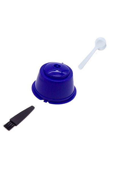 motor starter Capsula cafea, reutilizabila, reincarcabila, compatibil Dolce Gusto, albastru inchis, cu periuta si
