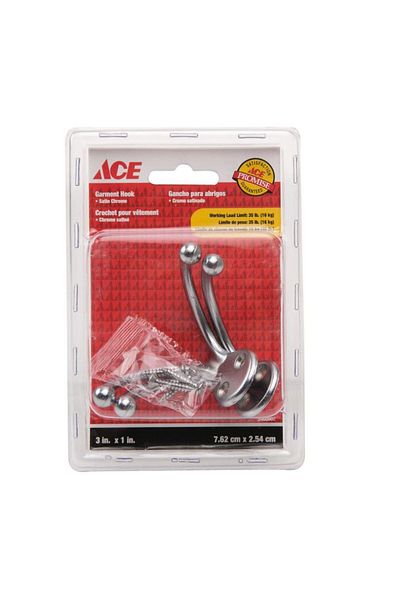 ACE Double Garment Hook (7.6 cm, Pack of 2)
