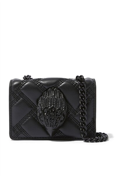 Kurt Geiger Micro Kensington Quilted Shoulder Bag, Siyah Kapitoneli Mini Çanta