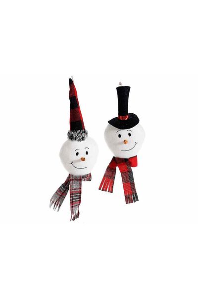 Decorer Set 2 ornaments fabric Snowman model 10x7x34 cm