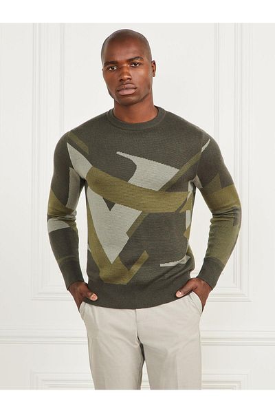 Guess Ls Cn Abstract Men's Sweater