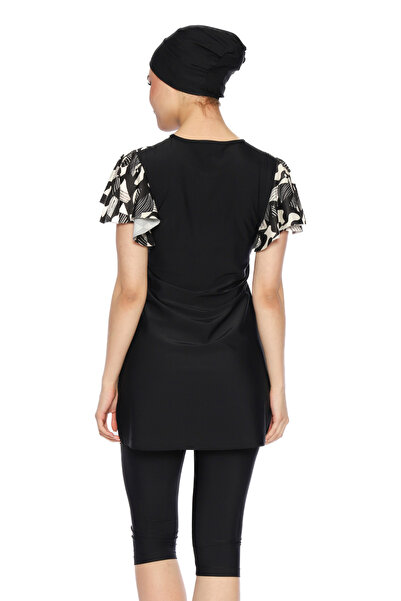 İYİBU Allsea Women's Semi-Covered Short Sleeve 4-Piece Swimsuit Set Water Repellent, Chlorine Resistant