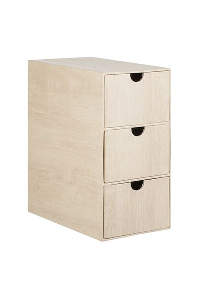 OEM Decorative Box with 3 Drawers, Wood Effect, Dimensions 22x13x25.5cm