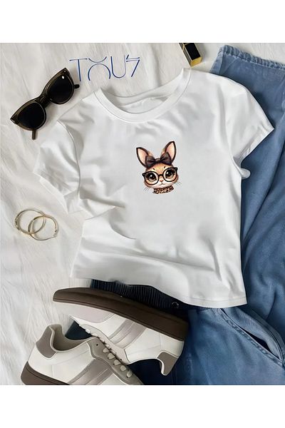 Touz Moda Μπλούζα με χαριτωμένο κουνέλι σε μήκος ζώνης