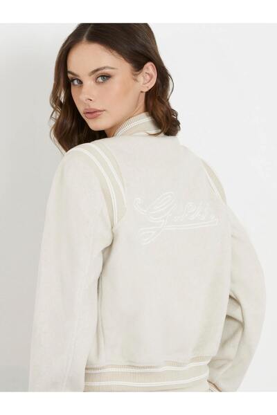 Guess Dar Ekru Kadın Ceket W4RL45WFWS2-F14X
