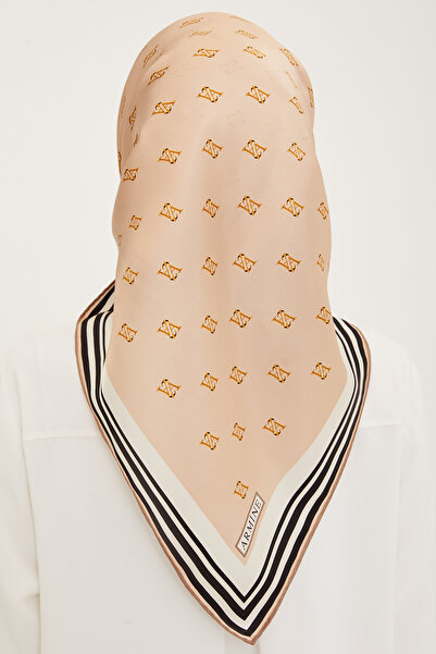 Armine Nostalgia Sura μεταξωτό μαντίλι 8959DS-36 με μοτίβο λογότυπου χρυσό-χρυσό