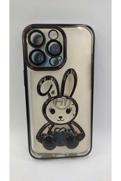 Generic Rabbit Cartoon Case Compatible with iPhone 14 Full Lens Camera Protection Glitter