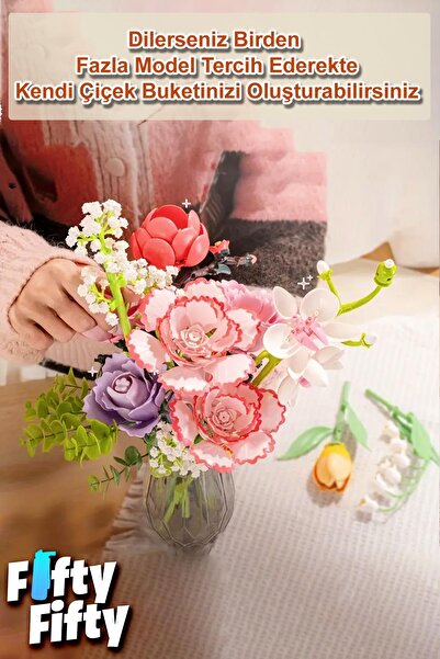 Vagonlife Panlos Inbrixx Series Decorative and Collectible Phalaenopsis Flower Model 69 Piece Building Set -Ffp6