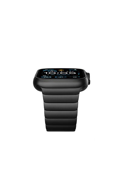 REDz Accessories Metal Strap, Wide Links for Apple Watch Ultra 2 49mm, Stainless Steel, Black