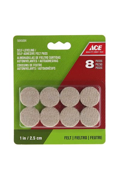 ACE Self Leveling Round Self-Adhesive Protective Felt Pads (2.54 cm)