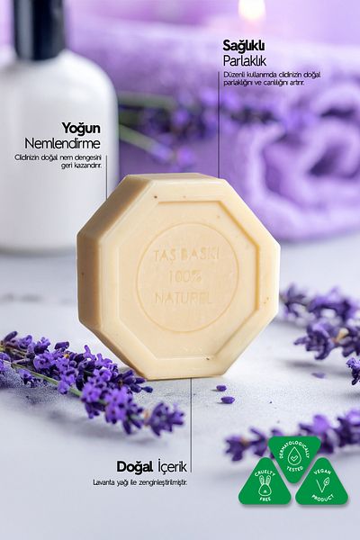 Naturix Lavender Oil Stone Soap Eco Pack of 5 Oil Balance and Refreshing Skin Care - 5X125 Gr