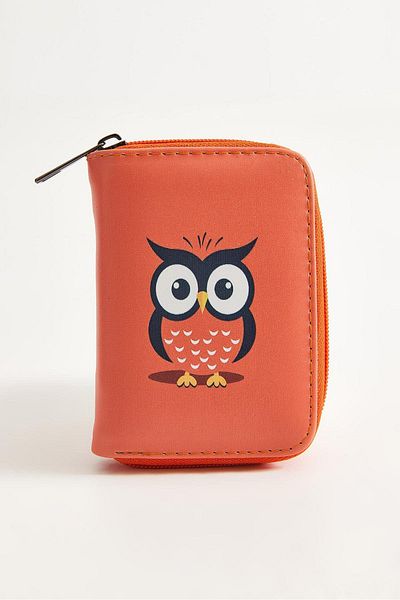 Raneel Kazançlı Alışveriş Printed Zippered Mini Wallet Orange