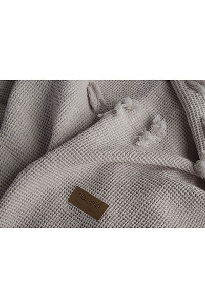 Dantela Plume Pompom Bedspread - Stone