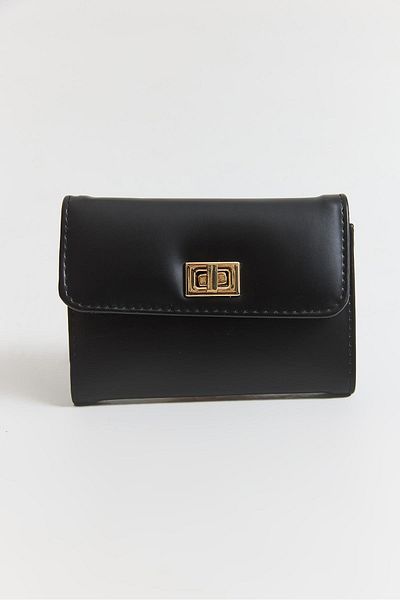 Raneel Kazançlı Alışveriş Soft Textured Multi-Eye Closure Wallet Black