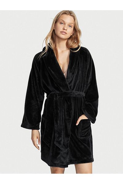 Victoria's Secret Ρόμπα, Victoria's Secret, Λογότυπο Short Cozy, Μαύρο Λογότυπο, Μέγεθος M