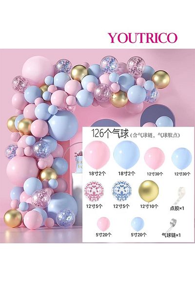 Youtrico Dreamy Macaron Balloon Garland - Pastel Colour Wedding Decoration