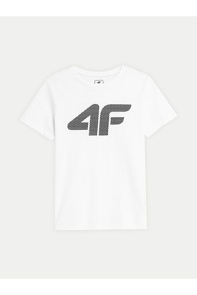 4F Tricou băieți 4FJWSS24TTSHM1115 Alb