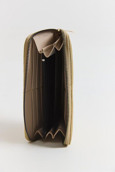 Raneel Kazançlı Alışveriş Shiny Looking Zippered Large Size Wallet Gold