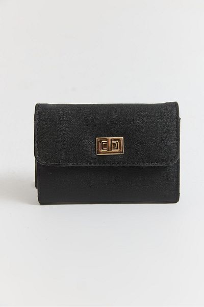 Raneel Kazançlı Alışveriş Soft Textured Multi-Eye Closure Wallet Black