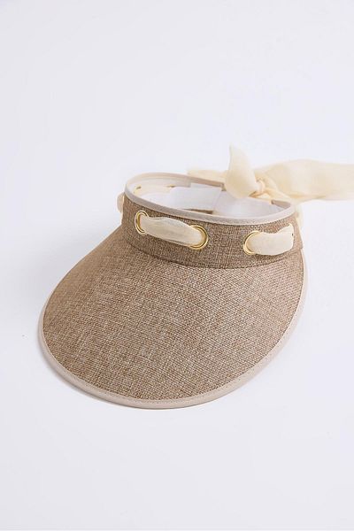 Raneel Kazançlı Alışveriş Women's Visor Hat Mink with Tie Back
