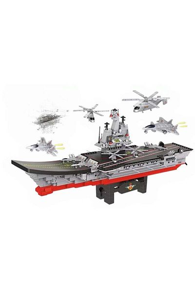 MARAH TOYS Military Aircraft Carrier Building Blocks Set, 1191 Pieces