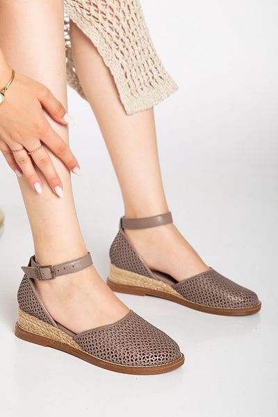 Elile Shoes Genuine Leather Perforated Sandals from Size 35 to Size 41-42-43-44-44