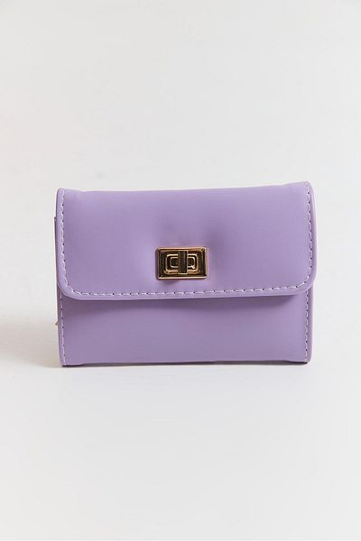 Raneel Kazançlı Alışveriş Soft Textured Multi-Eye Closure Wallet Lilac