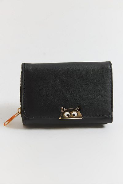 Raneel Kazançlı Alışveriş Mini Wallet with Metal Accessories Closure Black