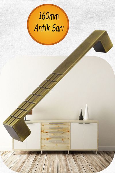 NUBLADO Bihter Furniture Kitchen Drawer Cabinet Cupboard Handle Handle Handles Metal 160 mm Antique Antique Yellow.