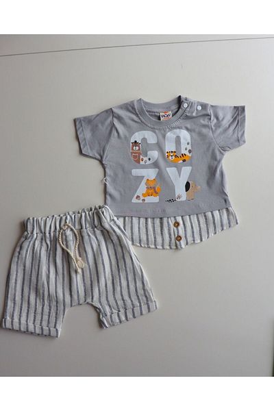 TinyAlp Fun Design Patterned Summer Comfortable Shorts Baby Boy Set