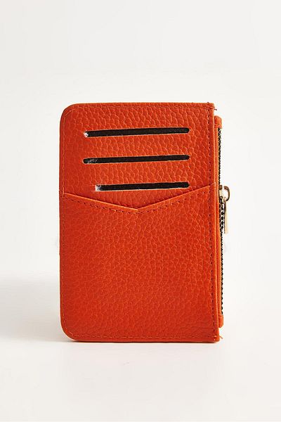 Raneel Kazançlı Alışveriş Orange leather-looking card holder wallet with compartments