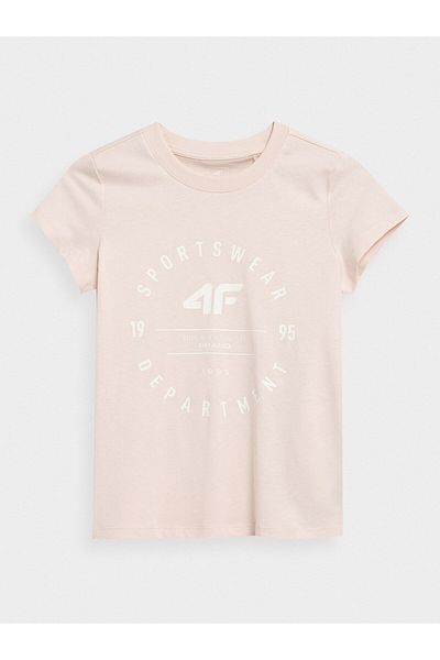 4F Tricou pentru fete 4FJSS23TTSHF280 bej