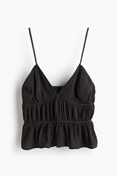H&M Örme Detaylı ve Askılı Üst