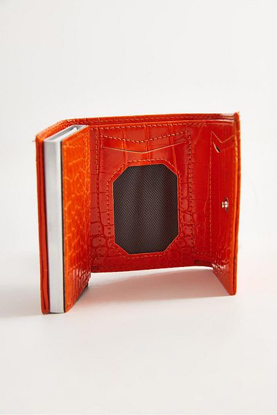 Raneel Kazançlı Alışveriş Orange leather-looking card holder wallet with compartments