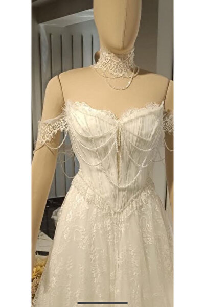 ABAD.HANDMADE Fransız Lez Seyyar Korsajlı Gelinlik Kişiye Özel Dikiliyor Ölçü...