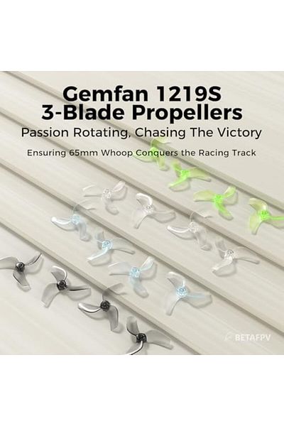 GEMFAN BETAFPV Gemfan 1219S 3-blade propeller with 1.0mm shaft hole compatible with brushless motor