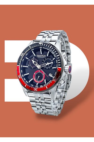 Quantum Original Functions Active 10 Atm Waterproof Steel Band Men's Wristwatch