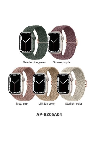 Choice 42 44 45 49mm AP-BZ05A04 5 Packs Braided Solo Loop Compatible with Apple Watch Band 38mm 40mm 41mm 4