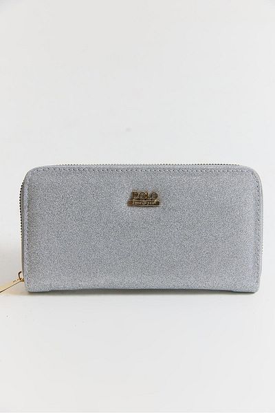Raneel Kazançlı Alışveriş Shiny Look Zippered Large Size Wallet Gray