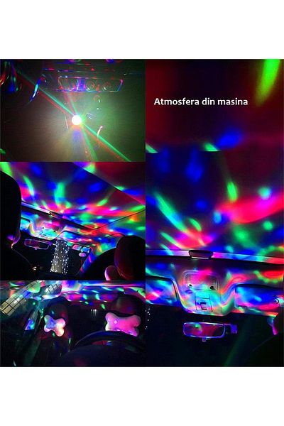 Universal Glob disco multicolor cu USB și senzor de ritm muzical