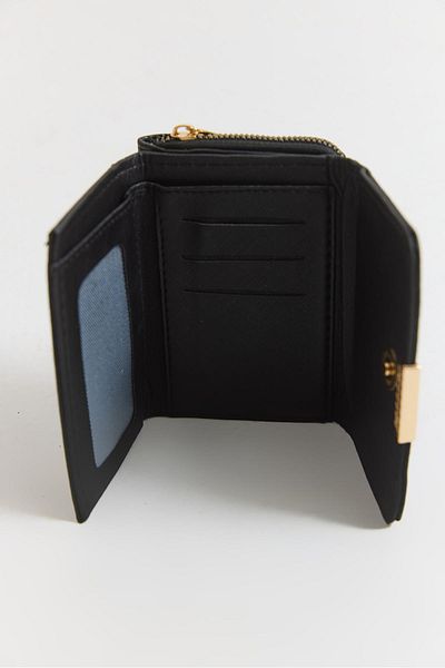 Raneel Kazançlı Alışveriş Mini Wallet with Metal Accessories Closure Black