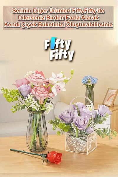 Vagonlife Panlos Inbrixx Series Decorative and Collectible Lily Flower Model 41 Piece Building Set -Ffp655053
