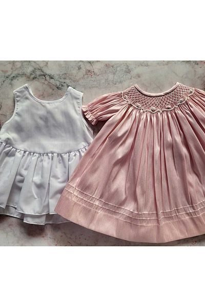 Baby Nino Amalia Rose Girls' Below-the-Knee Dress Set with Embroidered Chest Embroidering, 4 Years