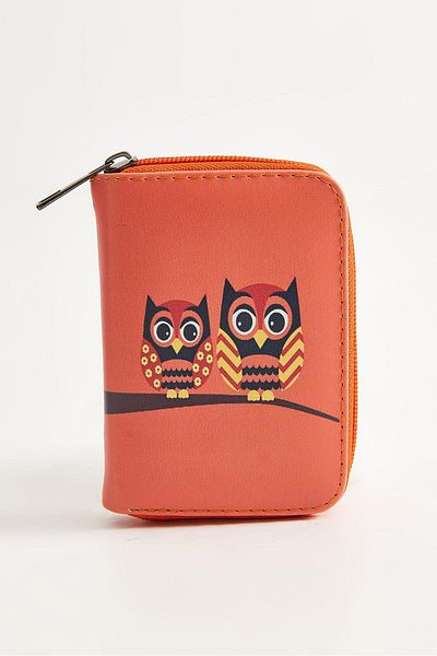 Raneel Kazançlı Alışveriş Printed Zippered Mini Wallet Orange