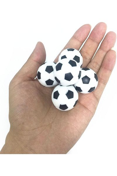 rexa Table Football Balls Set – ABS Hard Plastic, 31mm Diameter, Black & White