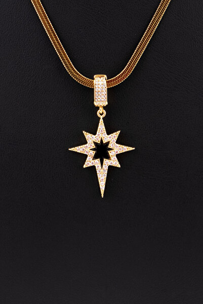 Sortie Aksesuar Kuzey Kutup Yıldızı Figürlü Zirkon Taşlı Paslanmaz Çelik Kolye