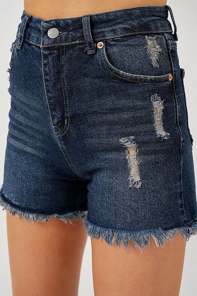 Bigdart Γυναικείο τζιν σορτς με φούντες 5338 - Navy Blue