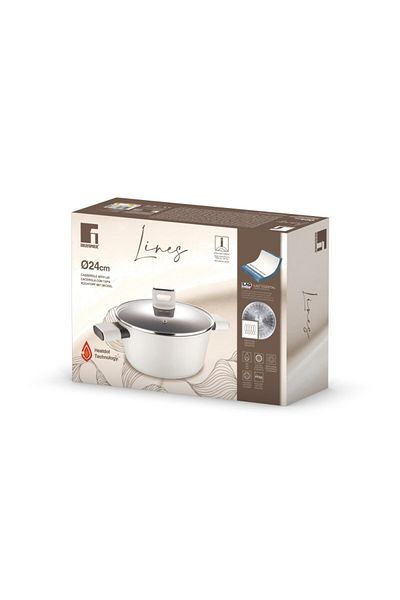 Bergner Pot with lid with non-stick coating LINES 24 cm