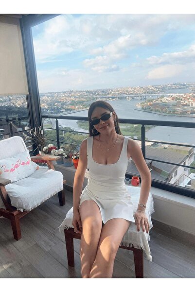 ipekpath Selora Şort Etek Ekru Mini Elbise