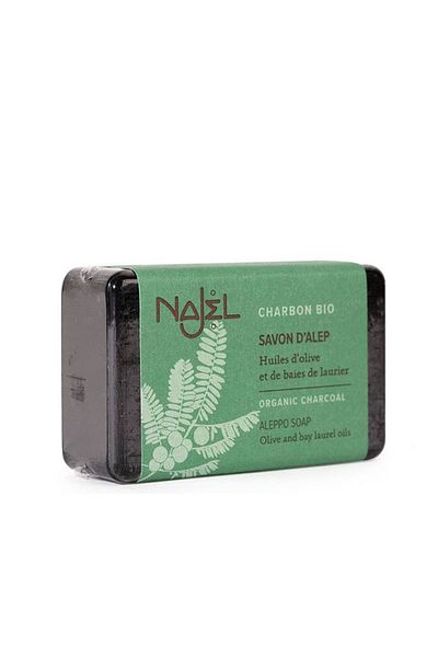 NAJEL Aleppo Soap with Organic Charcoal 100g – Cleansing Oily Skin, Detoxification